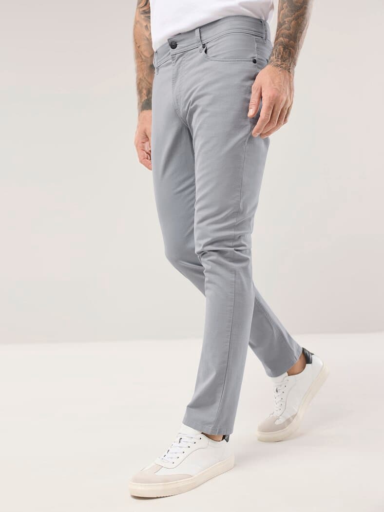 Ultraleicht Baumwoll Five-Pocket Hellgrau