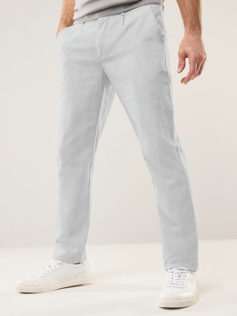 Wohlfühl Leinen-Hose Hellgrau gestreift