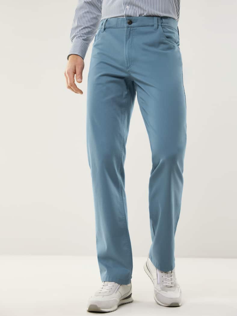 Extraglatt Dehnbund Five-Pocket Blaugrau