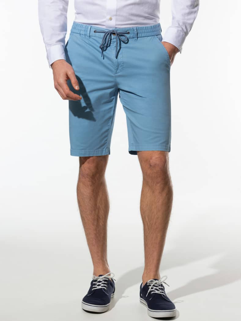 Urlaubs-Bermudas Baumwollstretch Mittelblau