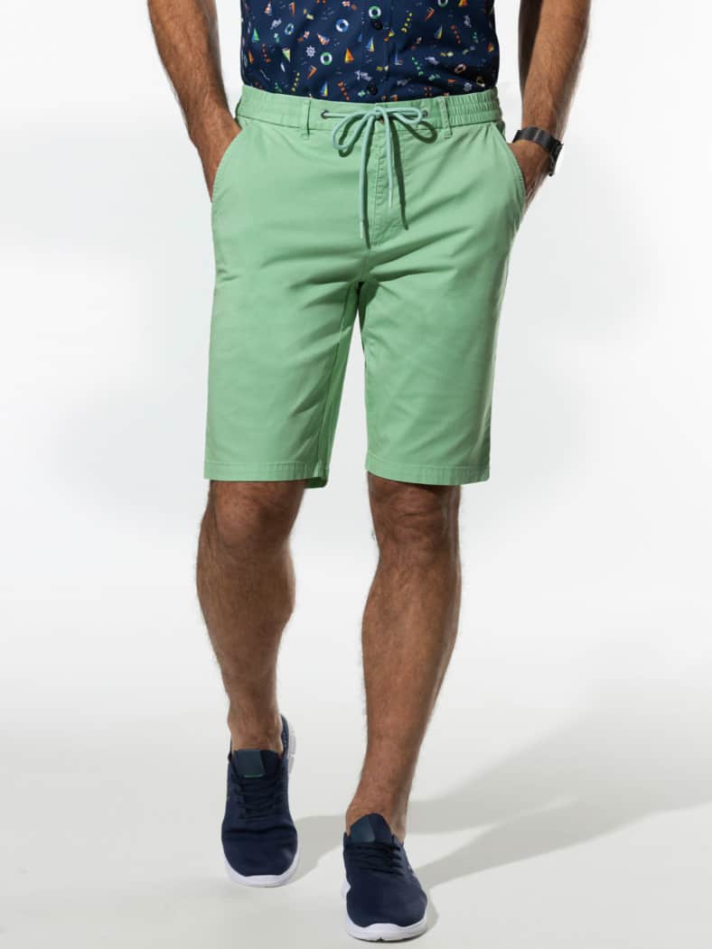 Urlaubs-Bermudas Baumwollstretch Sommergrün