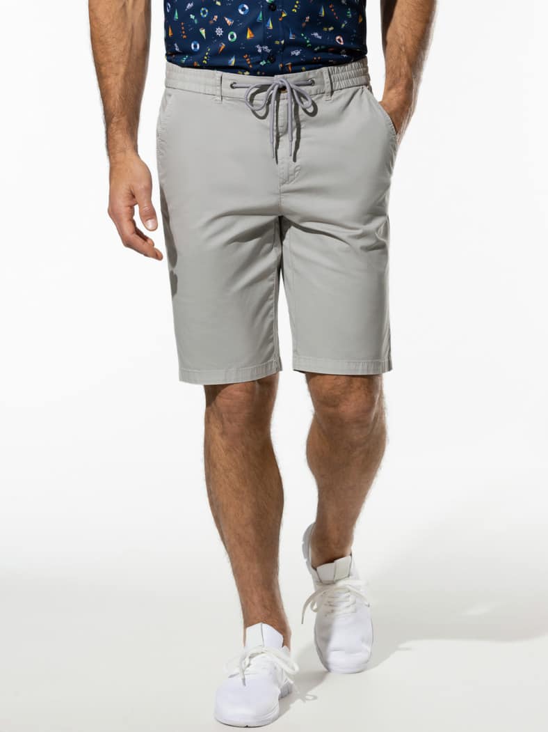 Urlaubs-Bermudas Baumwollstretch Hellgrau