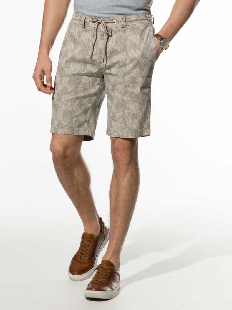 Comfort Leinen-Bermudas Natur Blätterdr