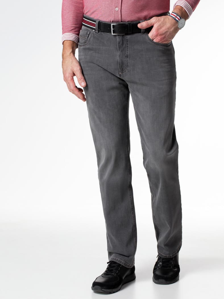 Gürtel-Jeans Regular Fit Grey
