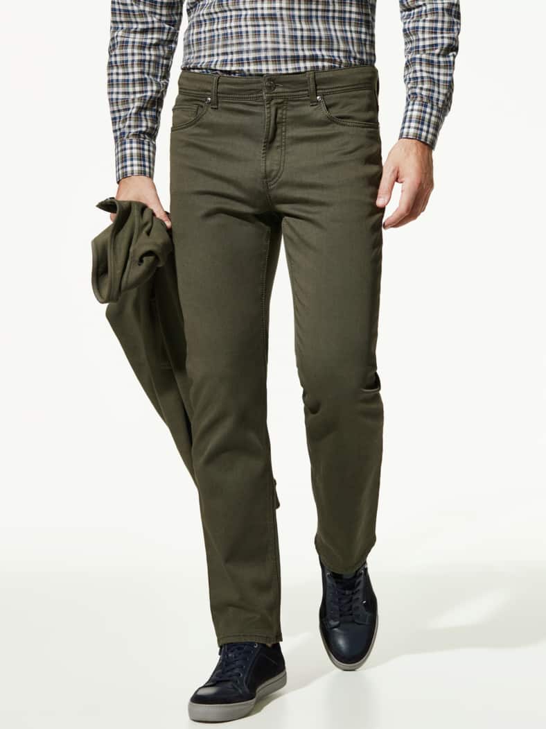 Jeans Sattlerstich Oliv