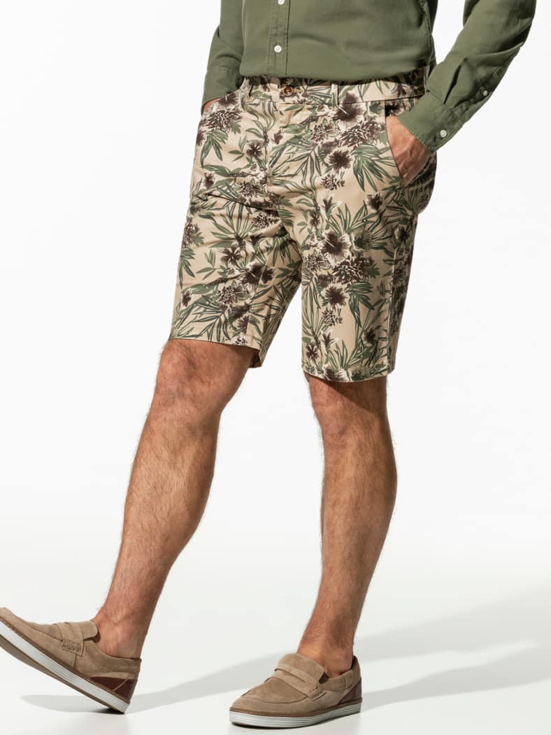 Safari-Bermudas Baumwoll-Stretch Beige
