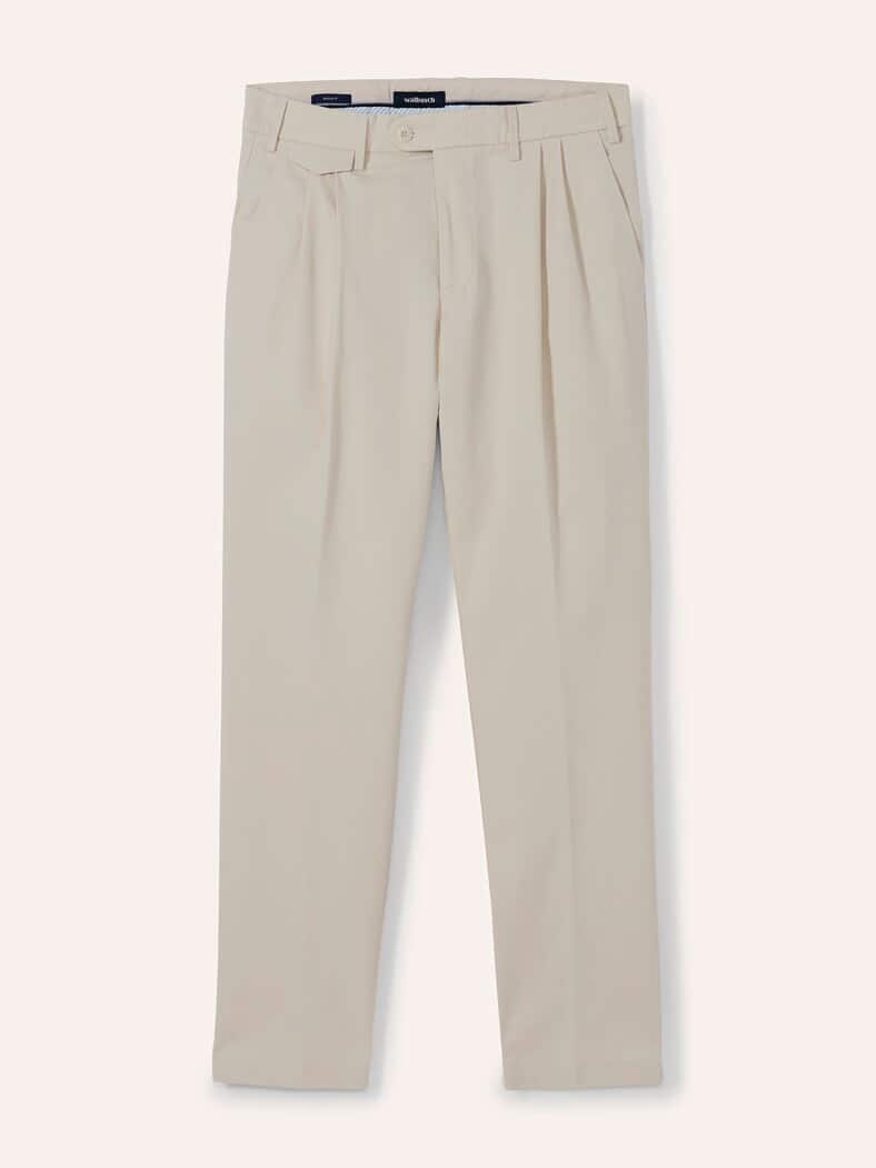 Feintwill Bundfalten-Chino Natur