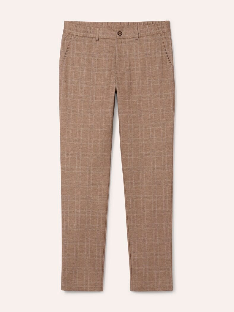 Extraglatt-Travelhose Karamell kariert