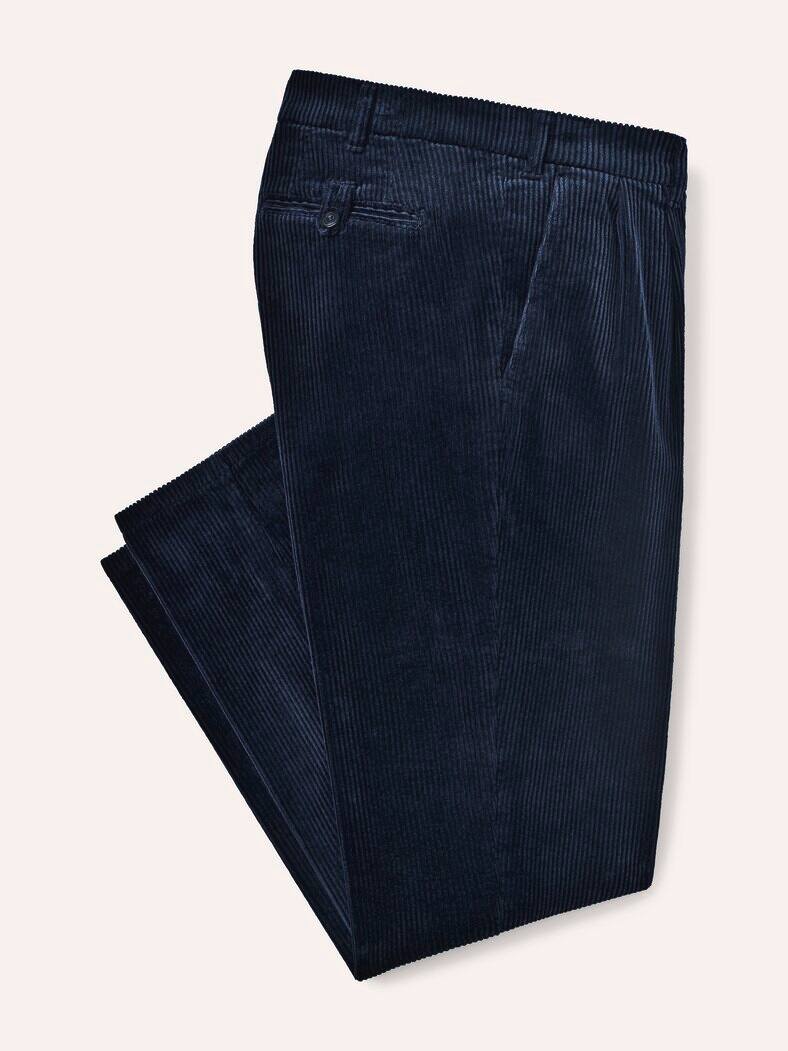 Cordhose mit Bundfalte Marine