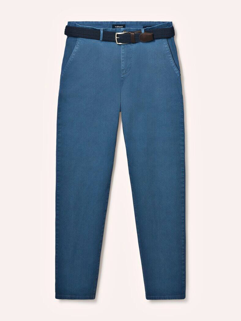 Chino inklusive Gürtel Mittelblau