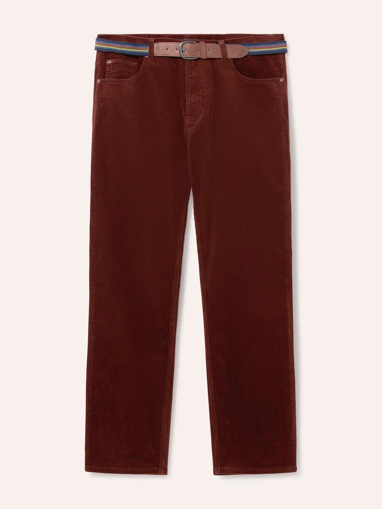 Gürtel-Cord Five-Pocket Rostbraun