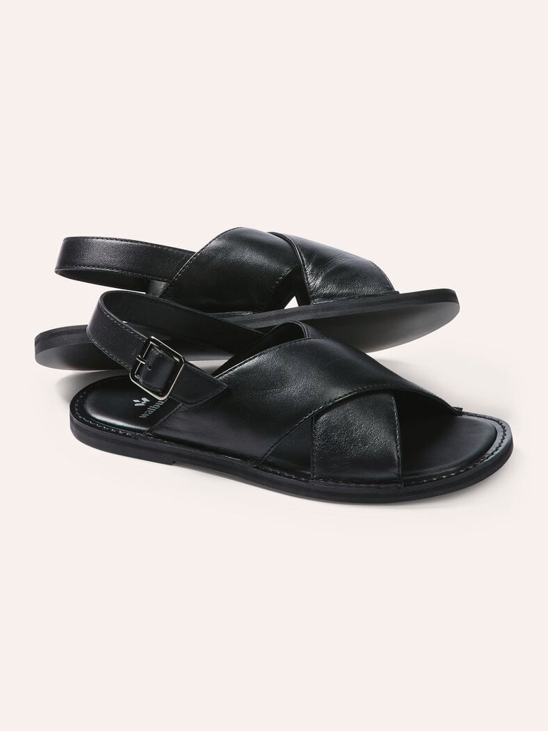 Kreuzriemen-Sandale Schwarz