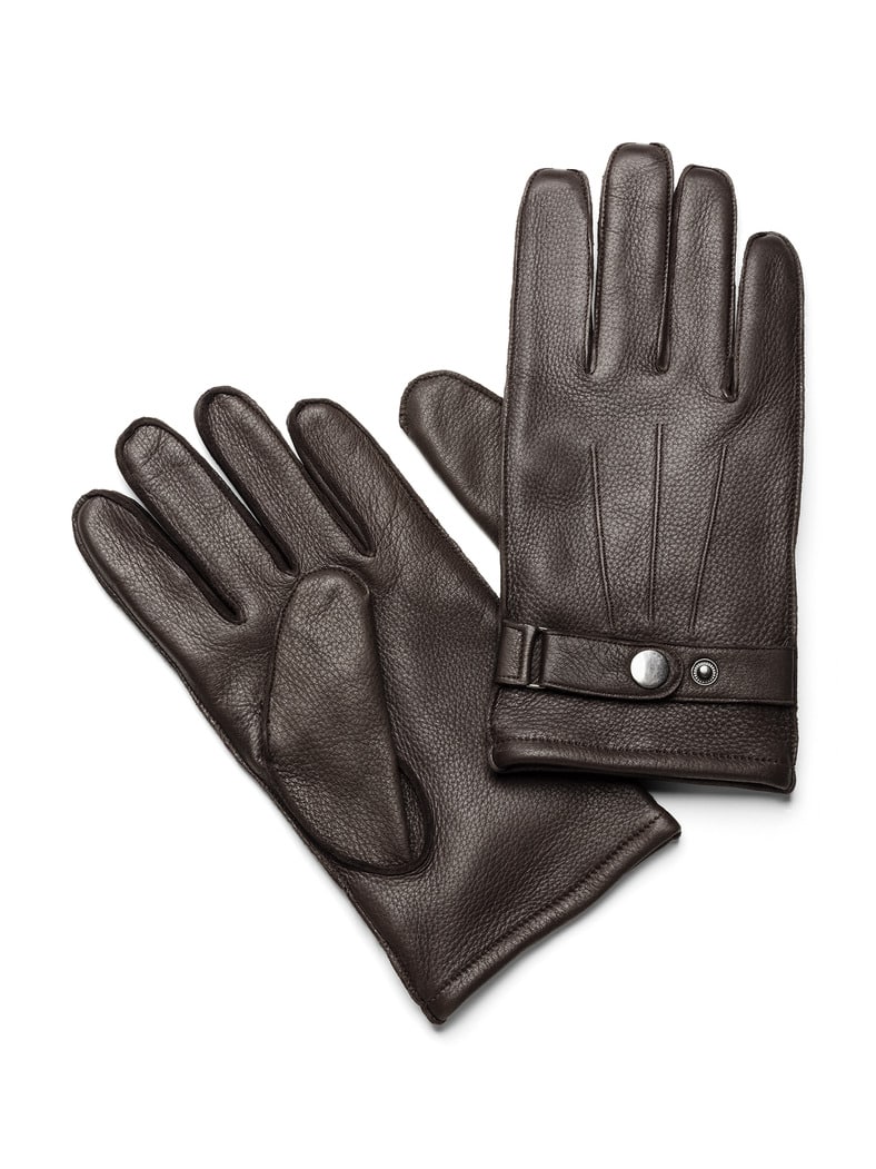 Hirschlederhandschuhe Braun