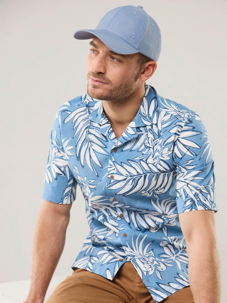 Leinen Baseballkappe UV-Schutz Hellblau