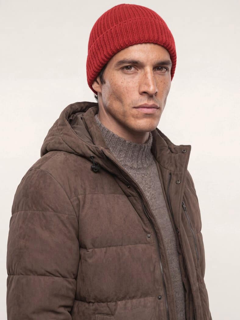 Merino-Mütze Rostrot
