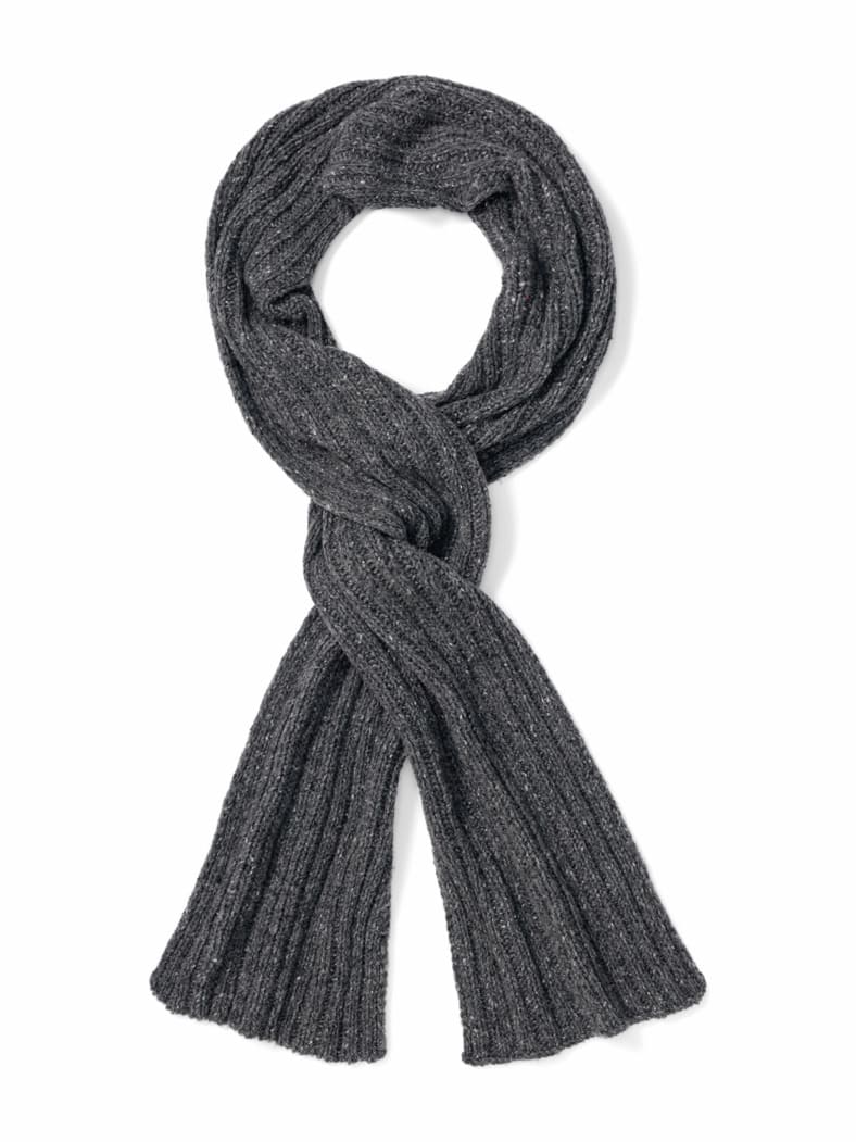 Tweed Wollschal Grau