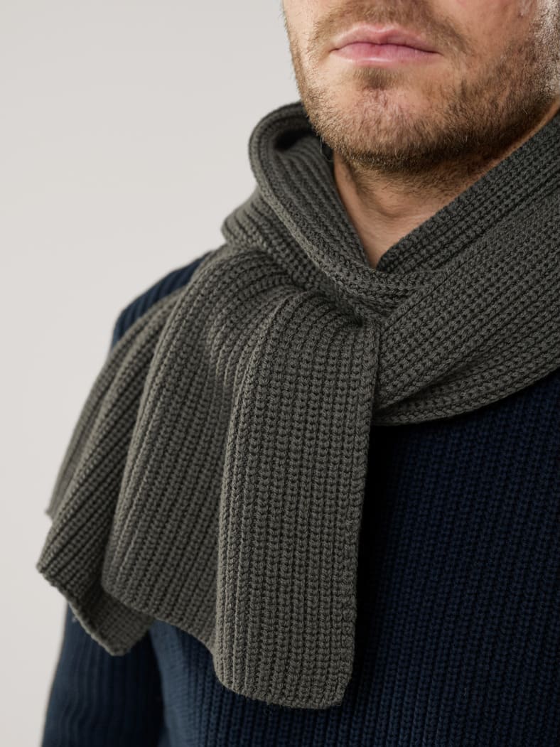Merino-Schal Krokogrün