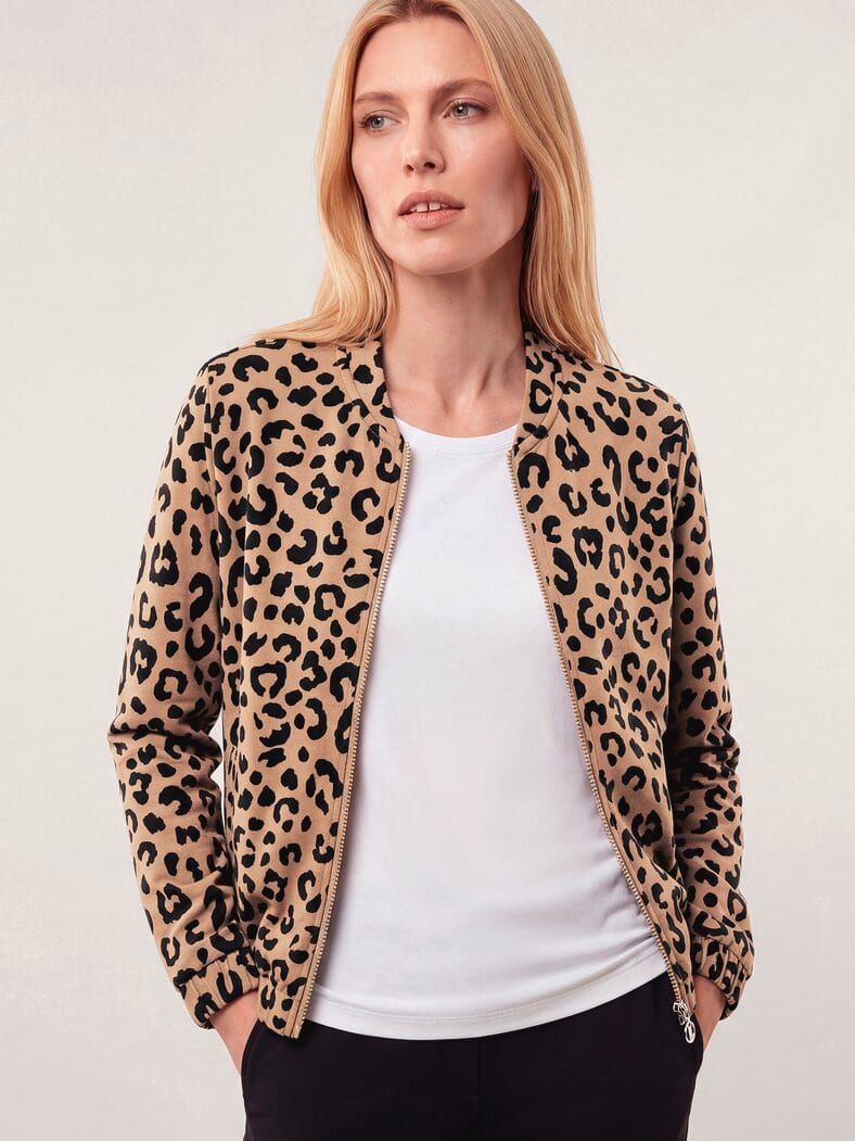 Baumwollstretch Blouson Leo Druck