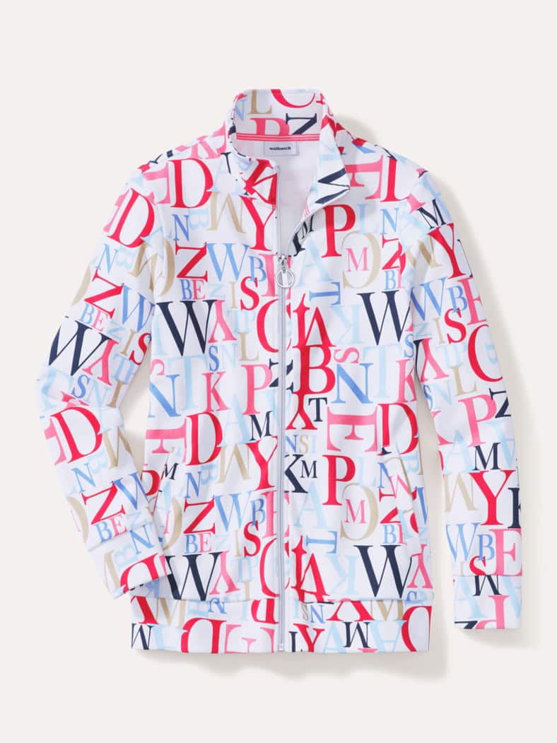 Baumwollstretch Jacke Buchstaben