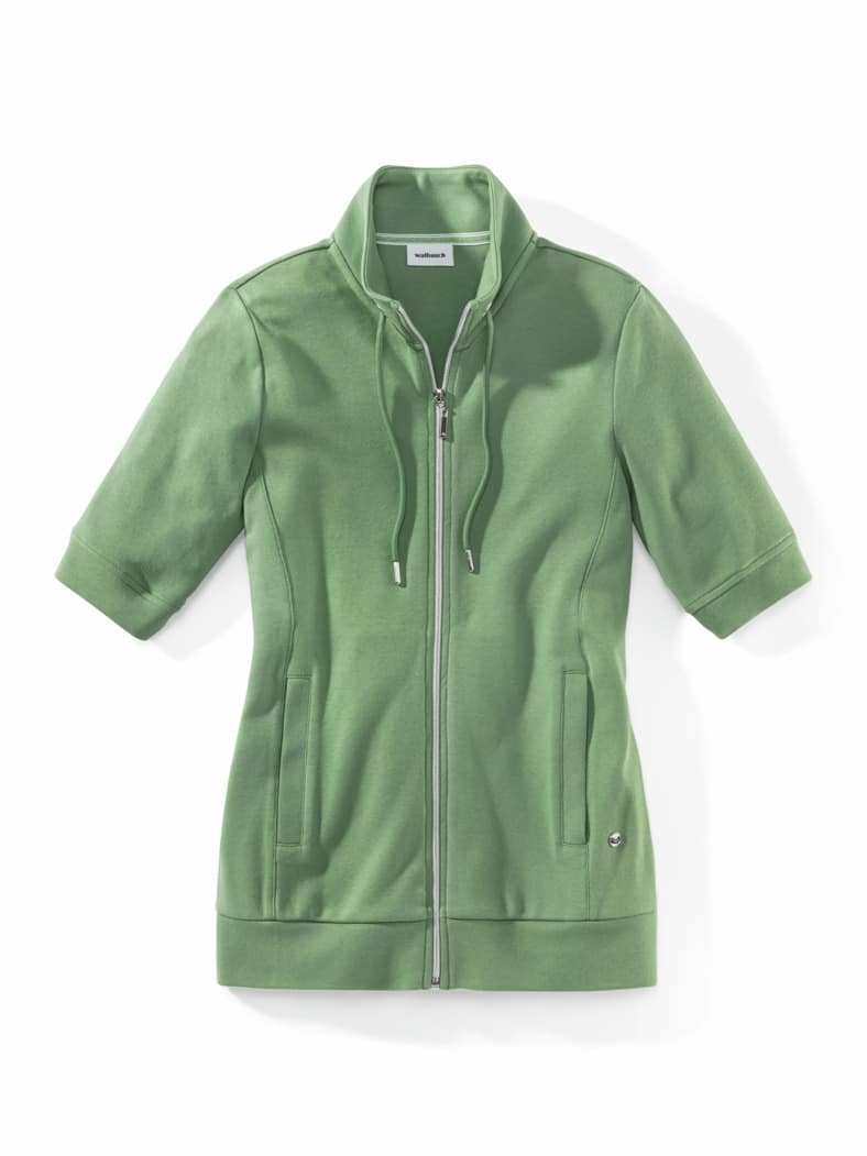 Baumwollstretch Jacke Halbarm Kleegrün