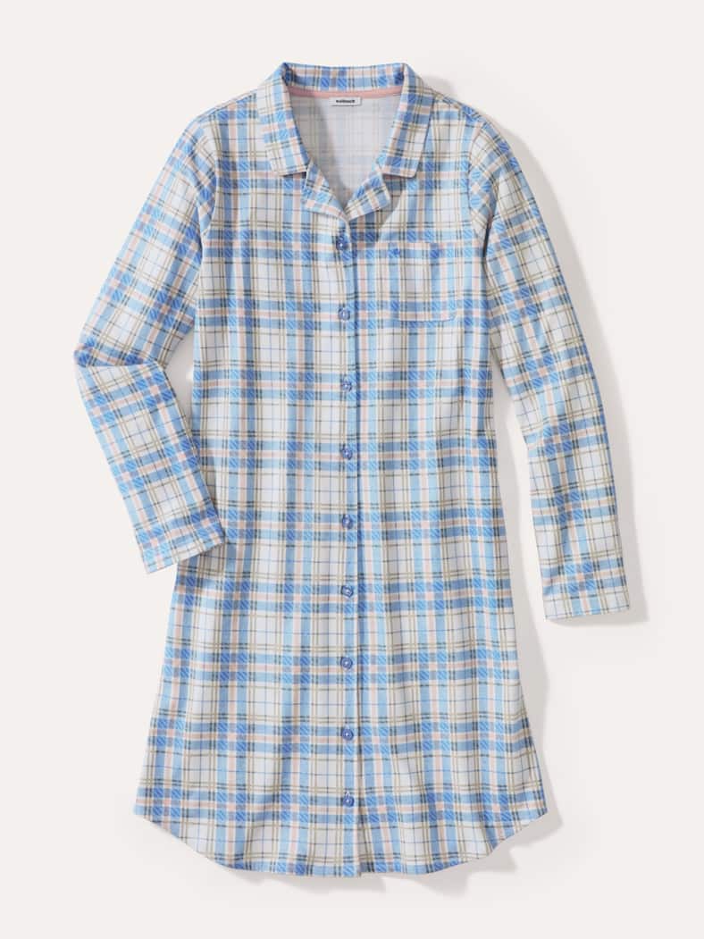 Jersey Flanell Nachthemd Karo