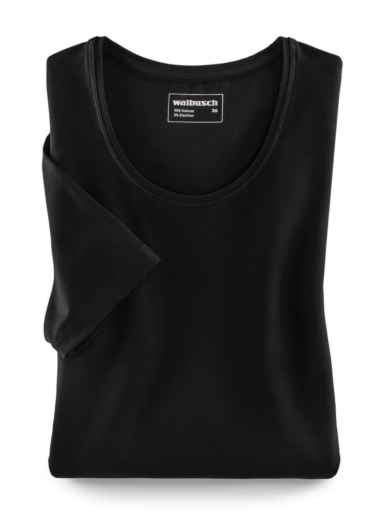 Viskose-Shirt Schwarz