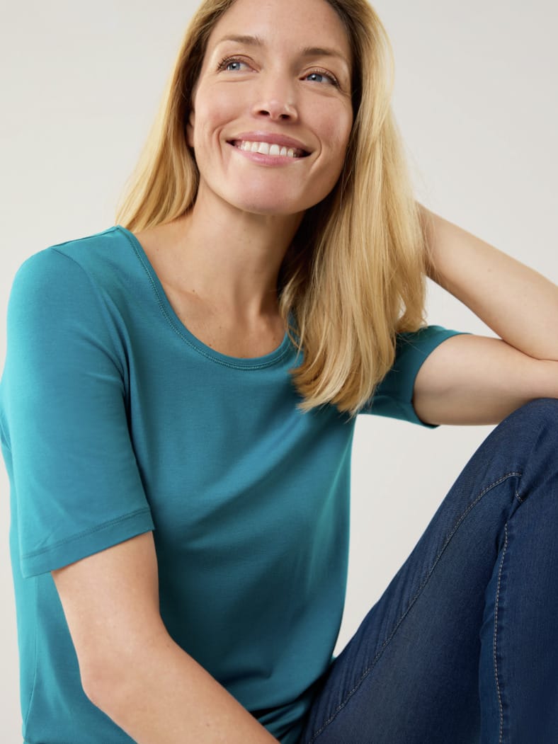 Viskose-Shirt Petrol