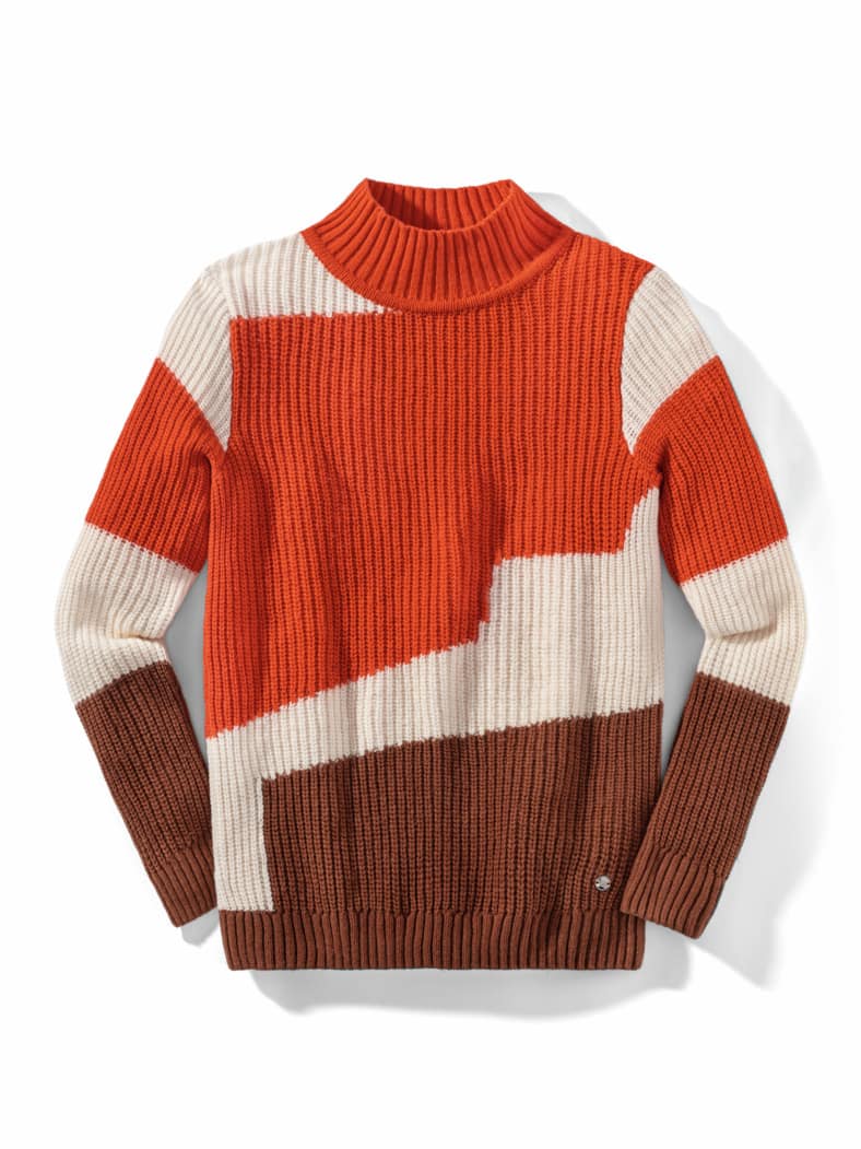 Perlfang-Pullover Landpartie Terracotta