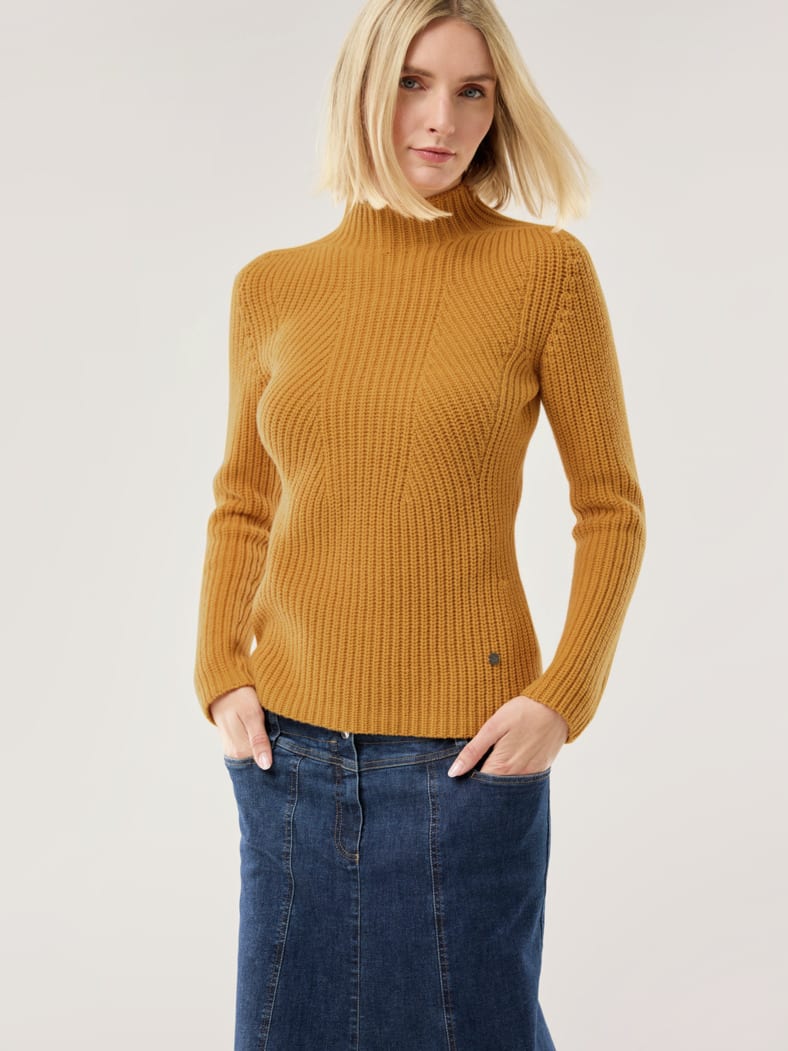Cashmino Pullover Nahtlos Safran
