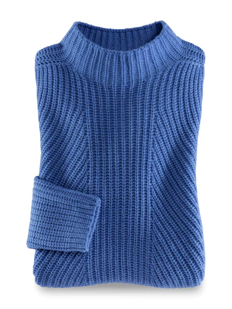 Cashmino Pullover Nahtlos Atlantikblau