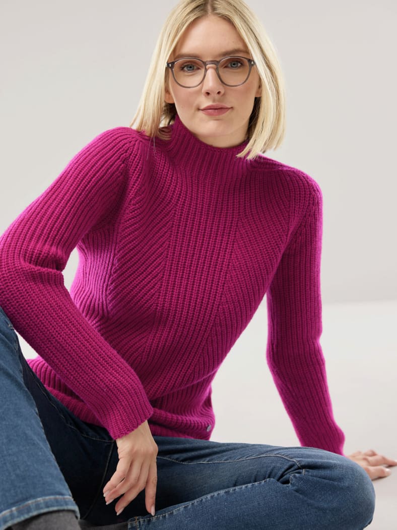 Cashmino Pullover Nahtlos Beere