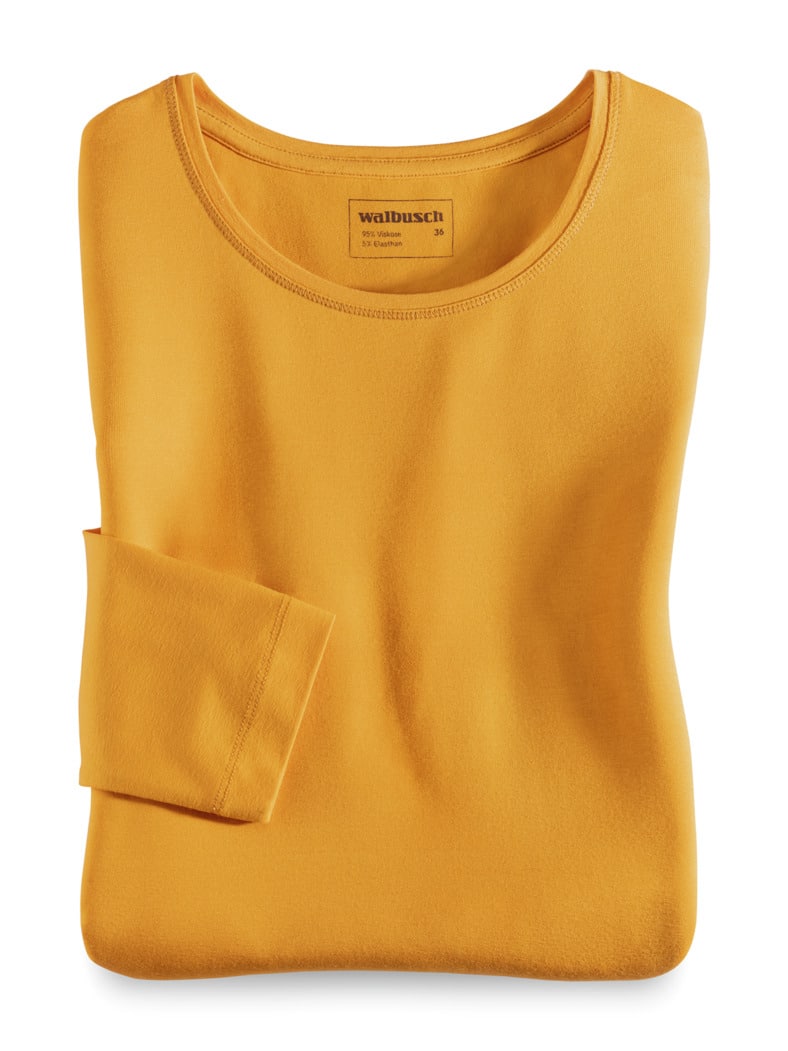 Viskose-Shirt Langarm Safran