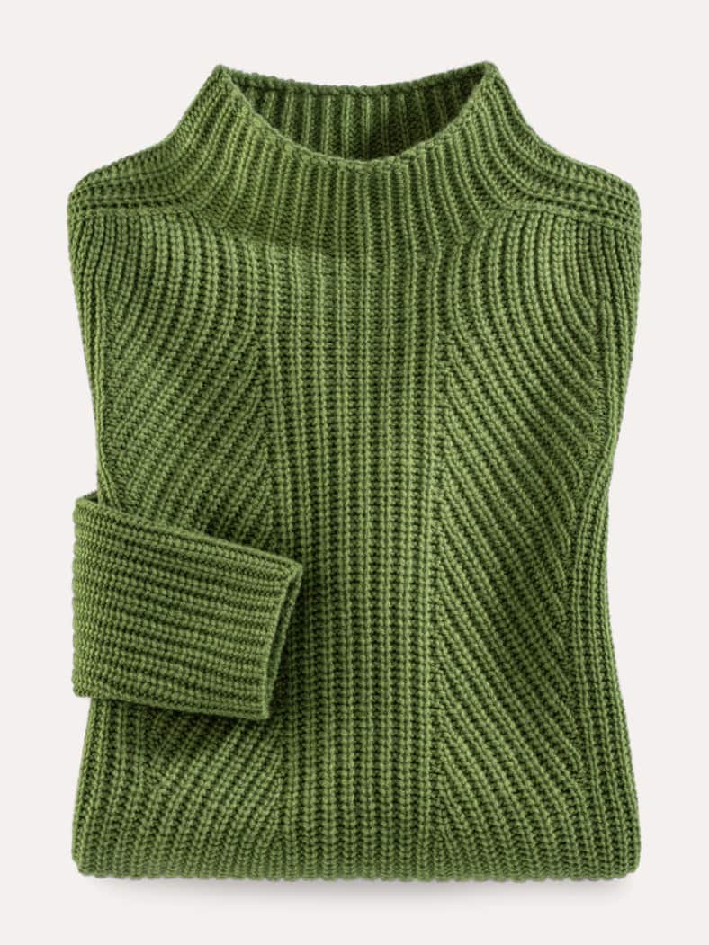 Cashmino Pullover Nahtlos Moosgrün