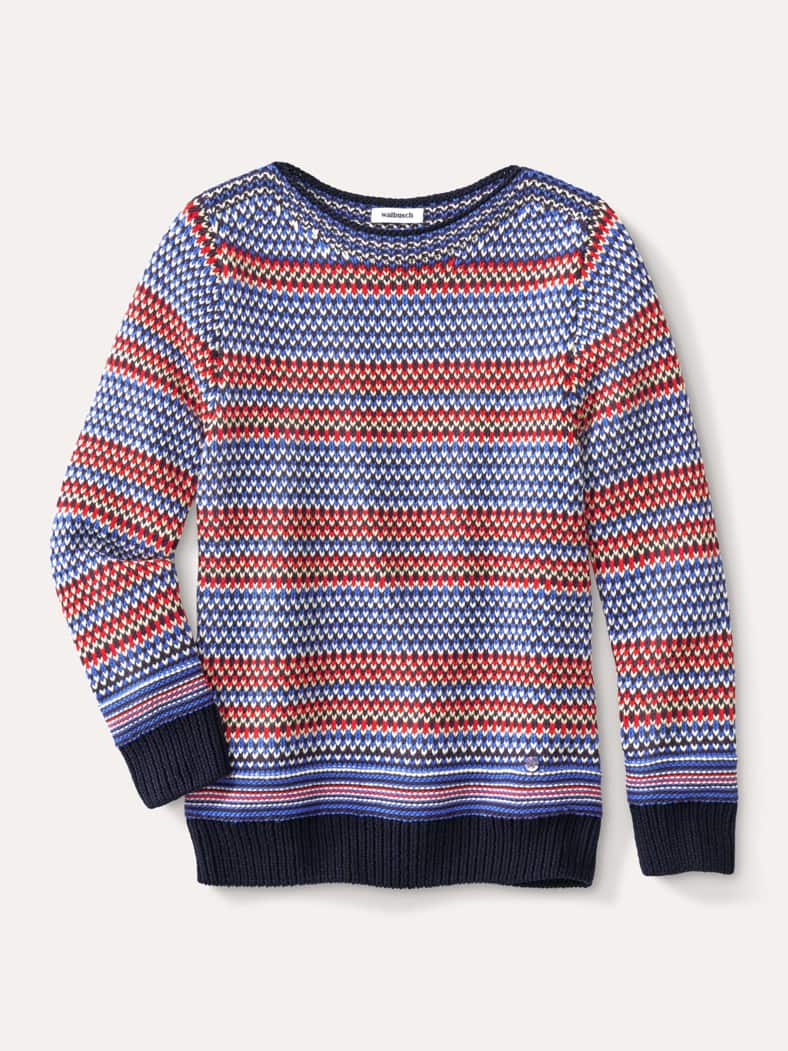 Baumwoll-Pullover Nordic Stripe Marine Multicolor