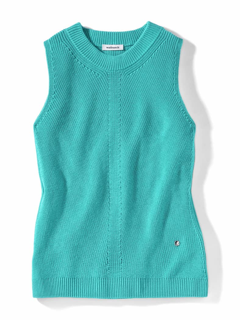 Rundhals-Pullunder Diagonalstruktur Lagune