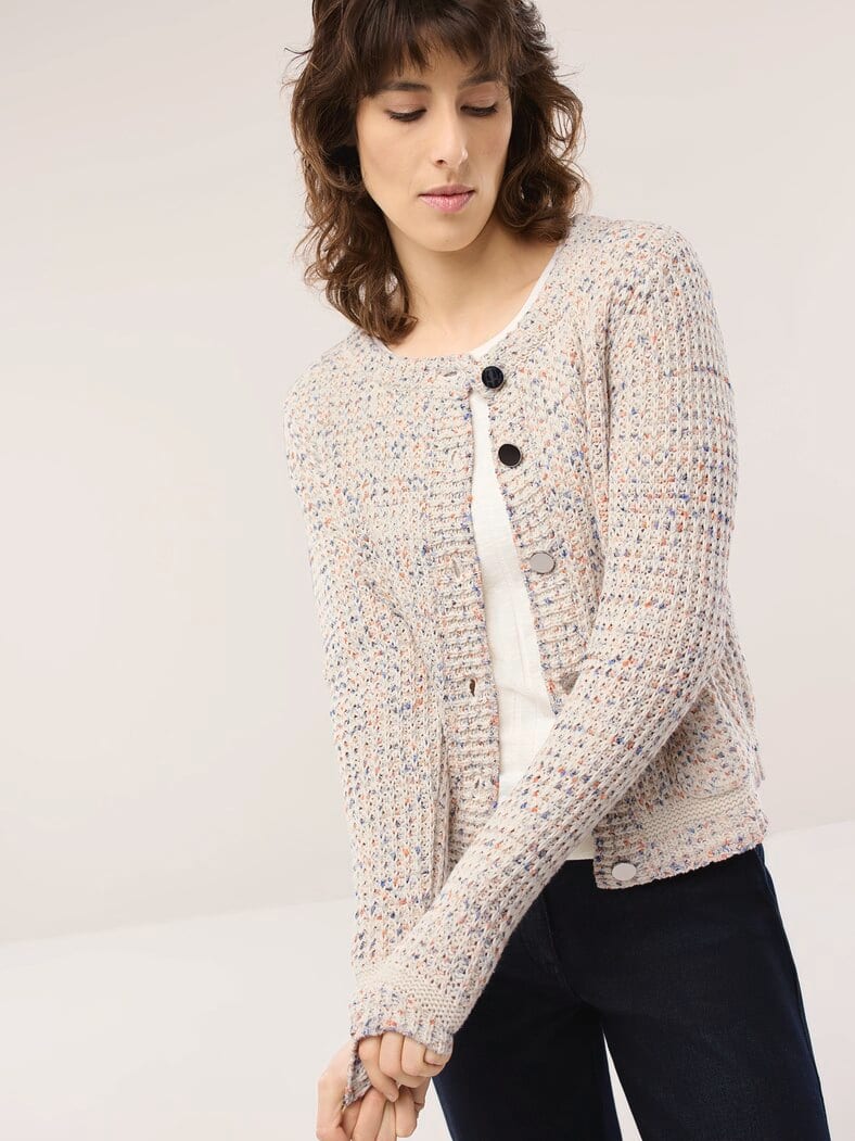 Strickjacke Bouclegarn Multicolor Offw
