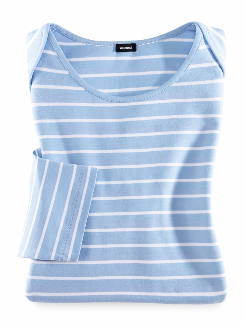 Ringelshirt la Ville Skyblue/Weiß