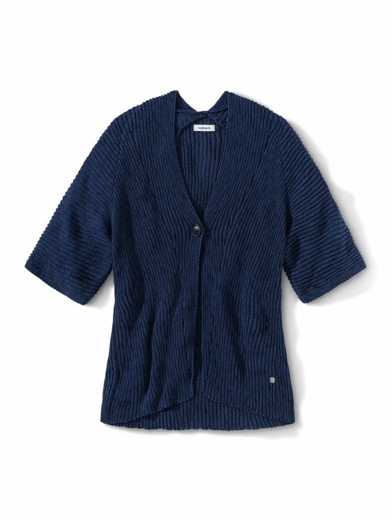 Bändchengarn Strickweste Marine