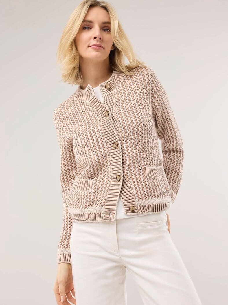 Strickjacke Chic & Go Natur/Praline