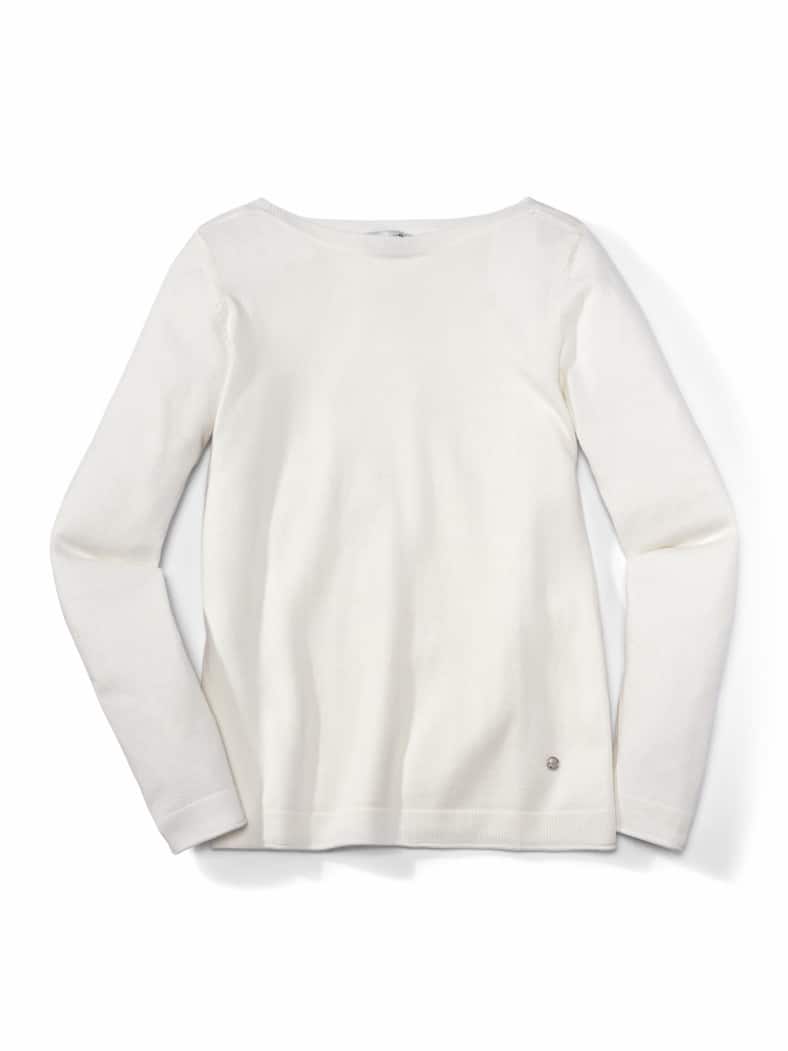 U-Boot-Pullover Hautschmeichler Weiß