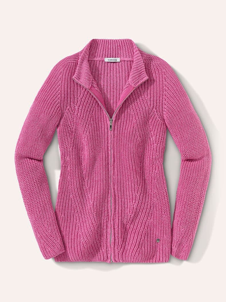 Patentstrickjacke Nahtlos Fuchsia