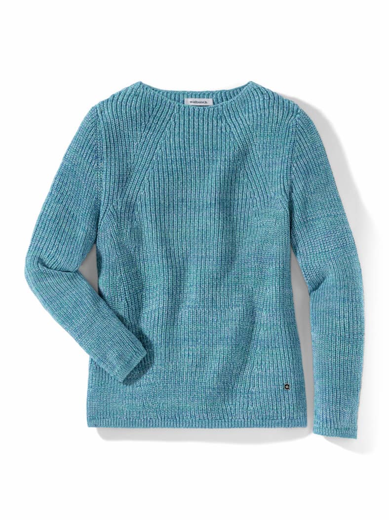 Baumwoll-Pullover Farbenspiel Königsblau