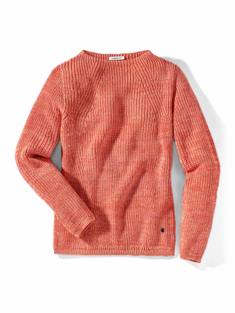 Baumwoll-Pullover Farbenspiel Orange