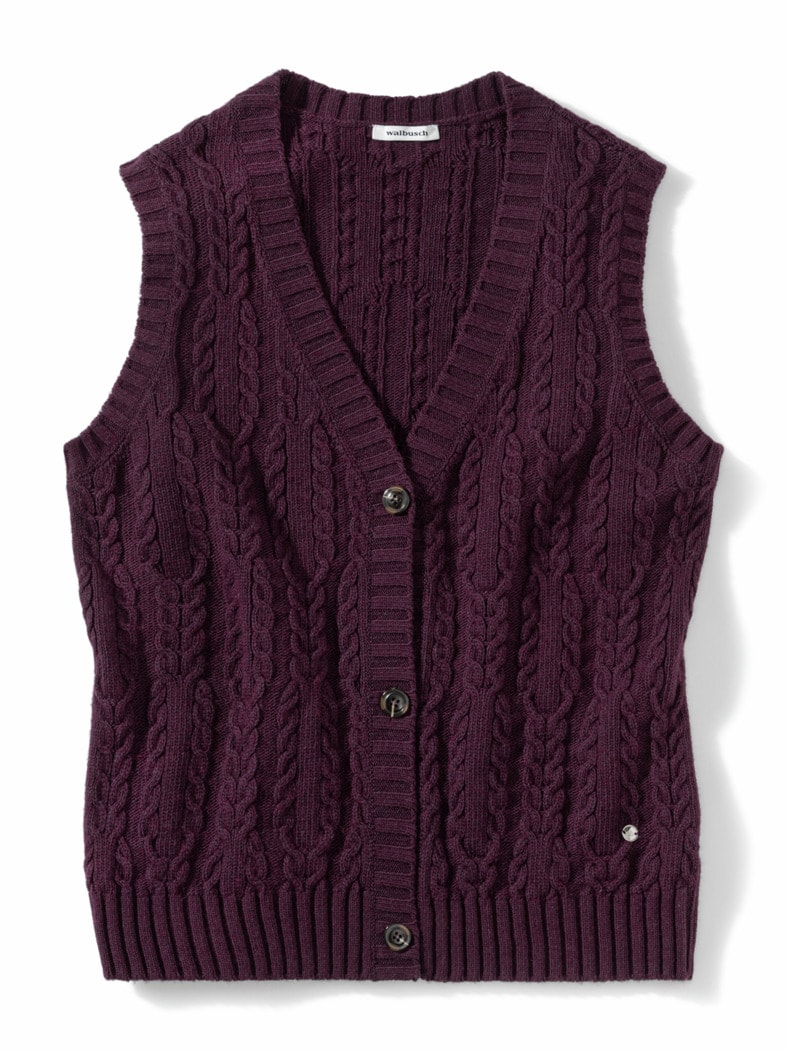 Strickweste Zopfstruktur Cassis