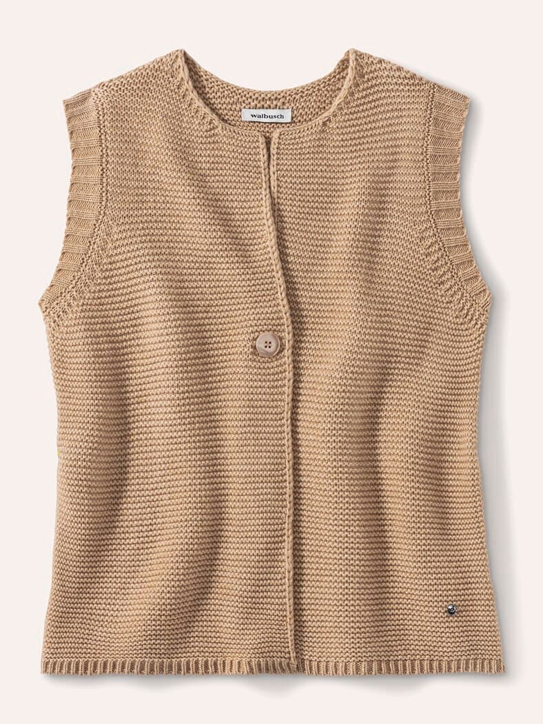 Strickweste Merinomix Safaribeige
