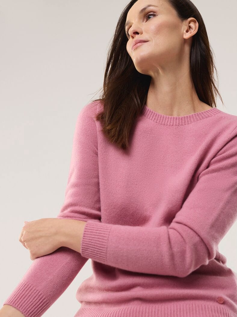 Cashmere-Pullover Nahtlos Rosenholz