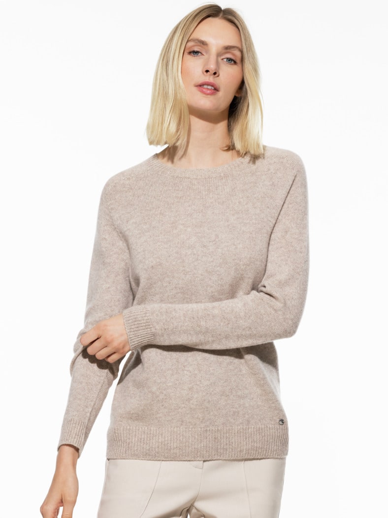 Cashmere-Pullover Nahtlos Sandmelange