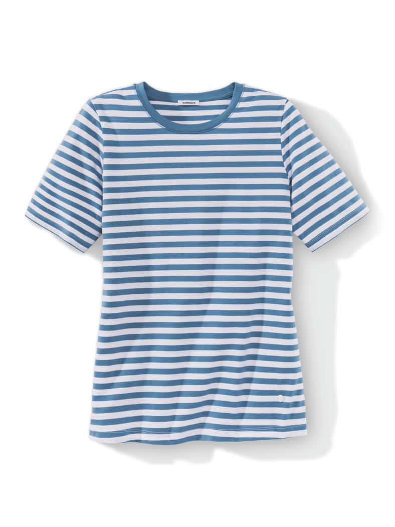 Baumwoll Ringelshirt Jeansblau