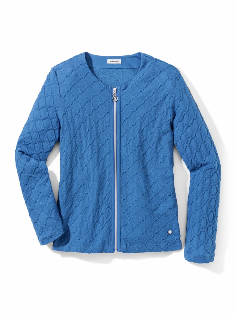 Baumwolljacke Strukturmuster Königsblau