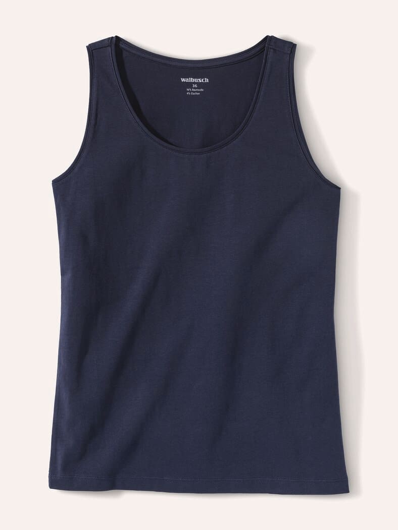 Baumwoll-Basic-Top Marine